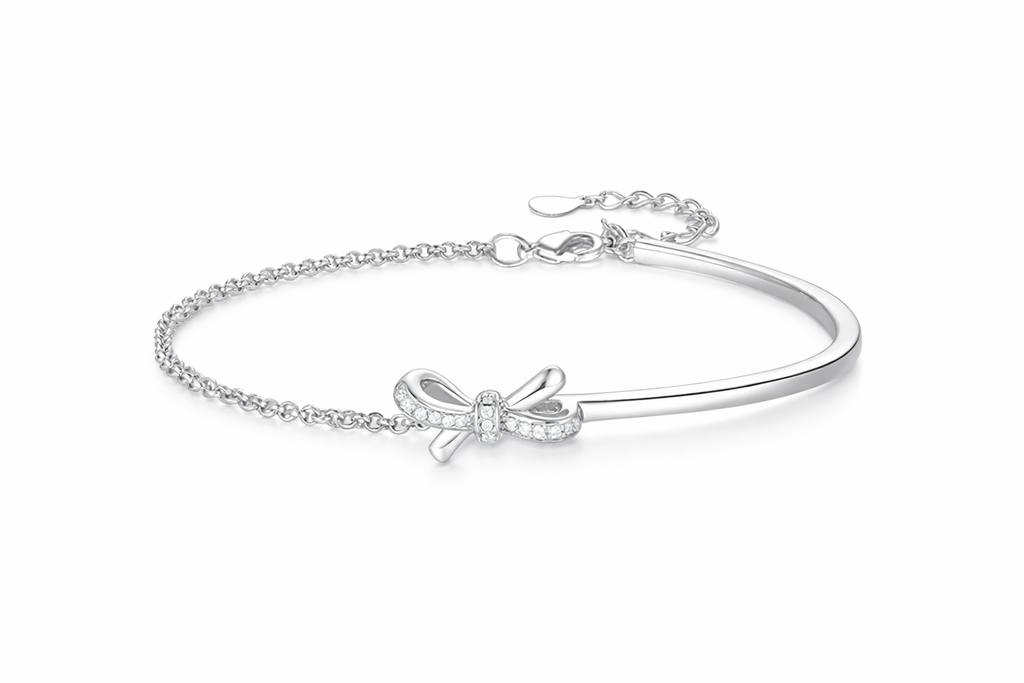 Bracelet femme argent 925 nœud demi-cercle S925