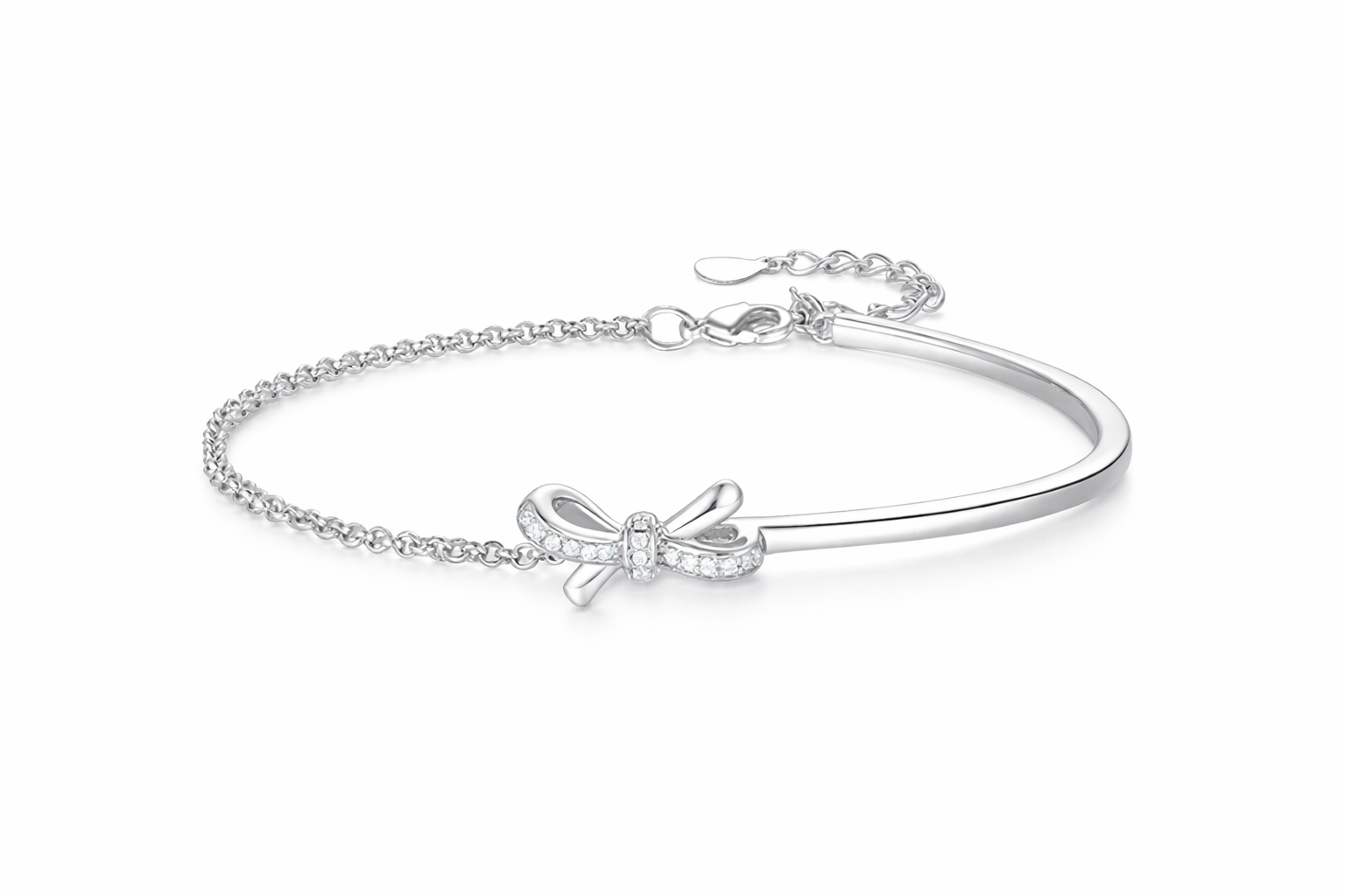 Bracelet femme argent 925 nœud demi-cercle S925