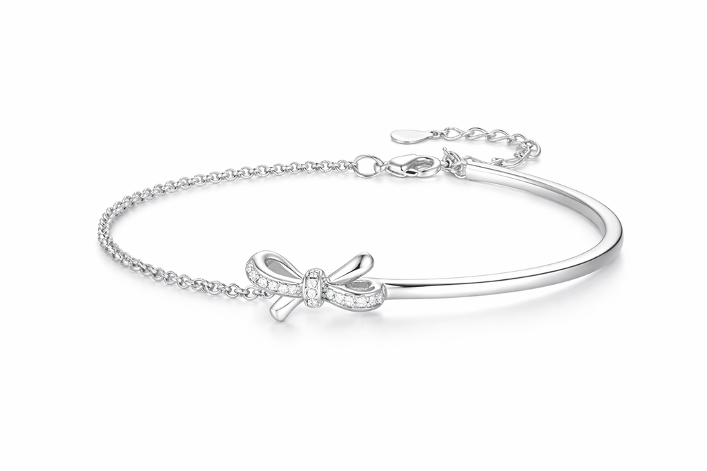 Bracelet femme argent 925 nœud demi-cercle S925