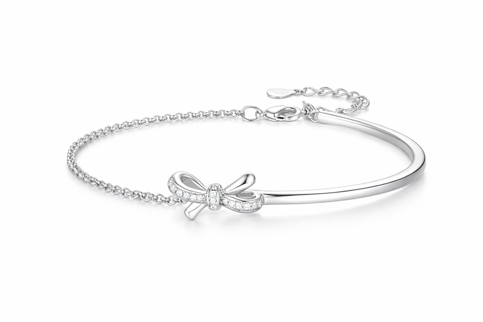 Bracelet femme argent 925 nœud demi-cercle S925