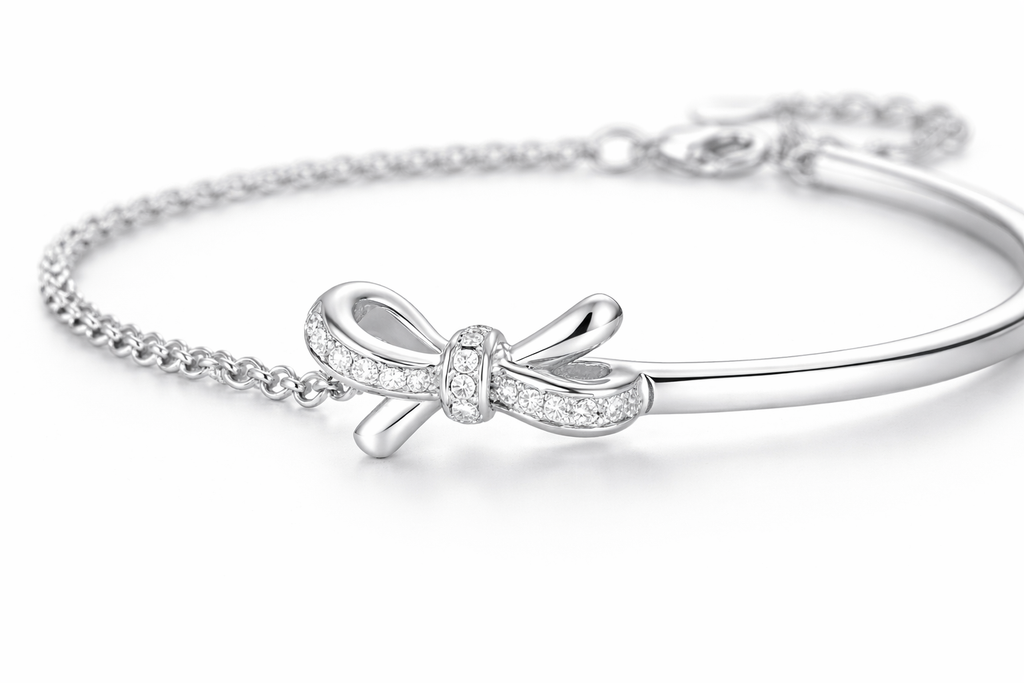 Bracelet femme argent 925 nœud demi-cercle S925