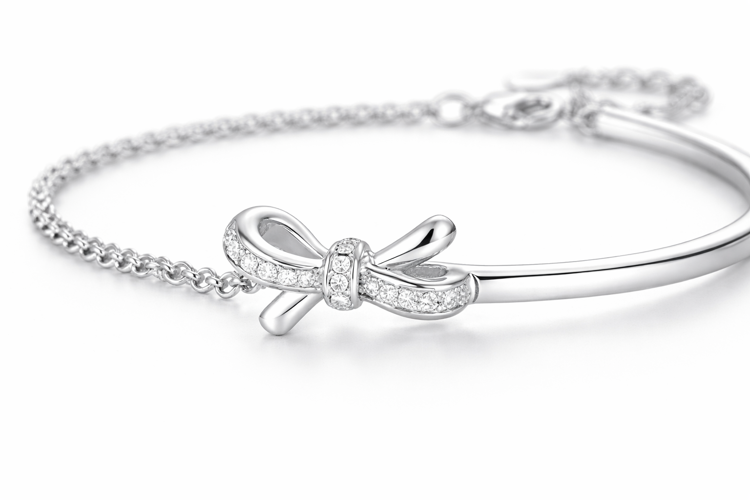 Bracelet femme argent 925 nœud demi-cercle S925