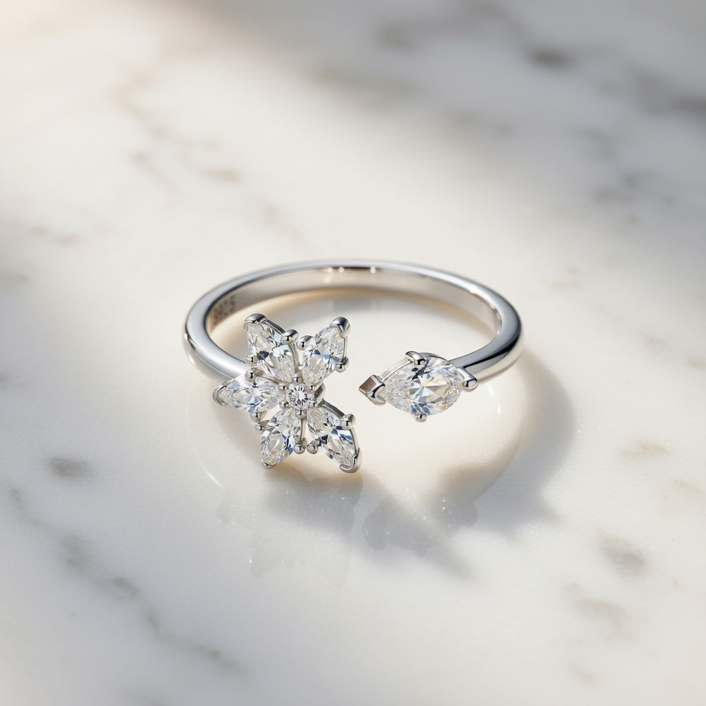 Bague Fleur Ouverte 925 Argentée