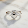 Bague Cœur Couronné Argentée