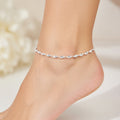 Bracelet de cheville femme argent 925 chaîne tressée torsadée