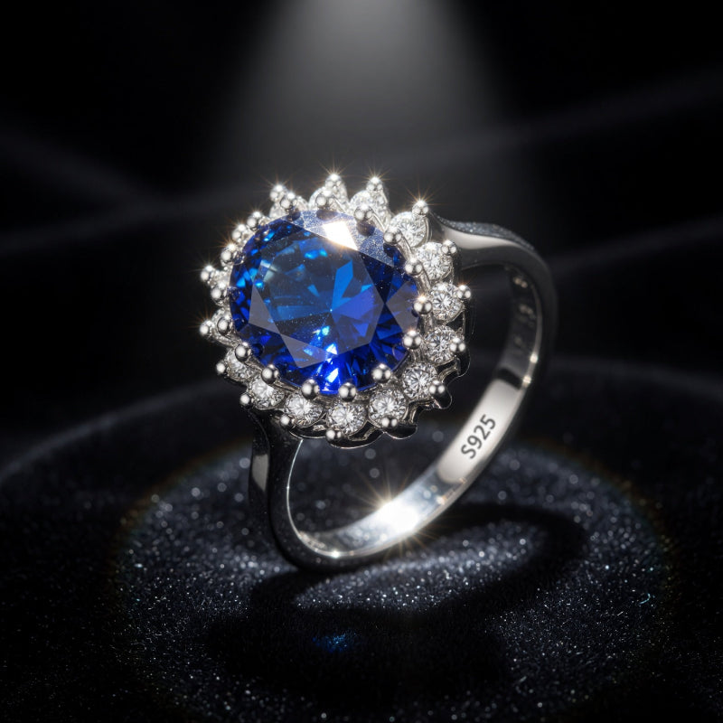 Bague Bleu Royal ARGENTEA – Argent 925 et zircon bleu ovale