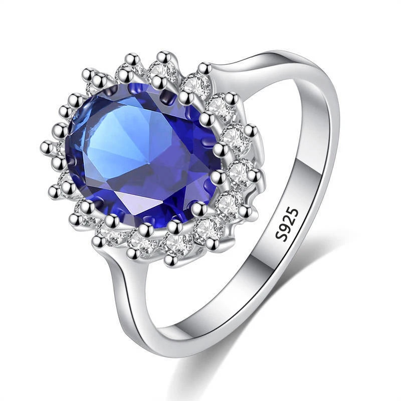 Bague Bleu Royal ARGENTEA – Argent 925 et zircon bleu ovale