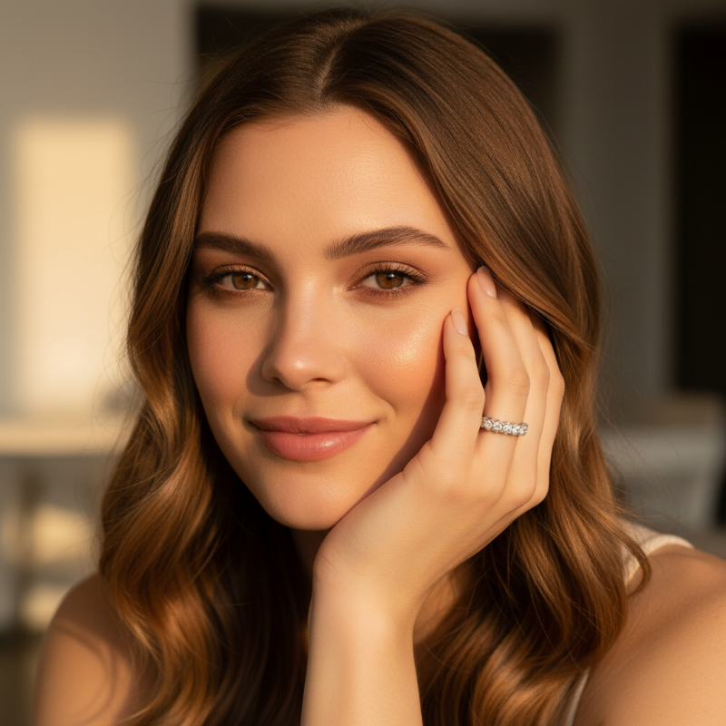 Bague Zircon Cubique Blanc – Design Géométrique Moderne
