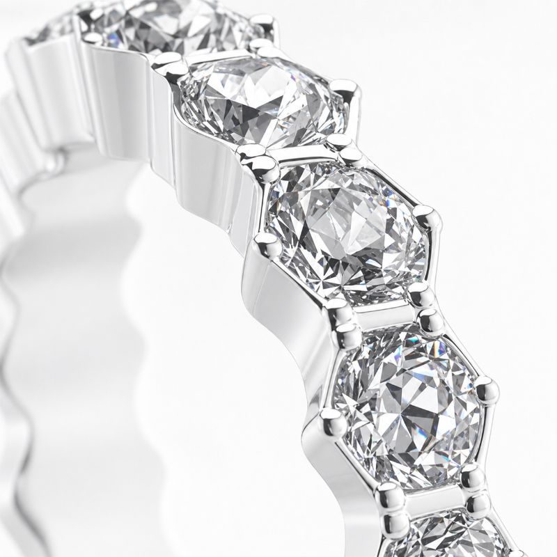 Bague Zircon Cubique Blanc – Design Géométrique Moderne