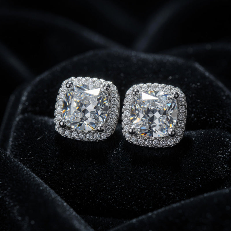 Boucles Douce Lumière ARGENTEA – Zircon Carré Blanc ou Rose