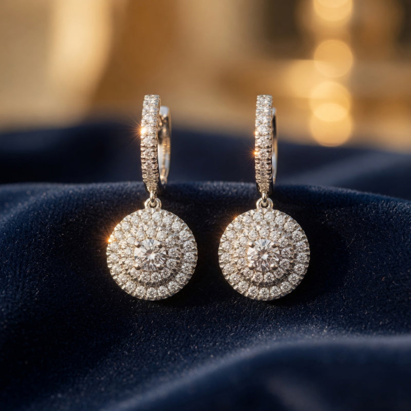 Boucles d’Oreilles Éternité Zirconium - Bijou Femme Mariage Brillant