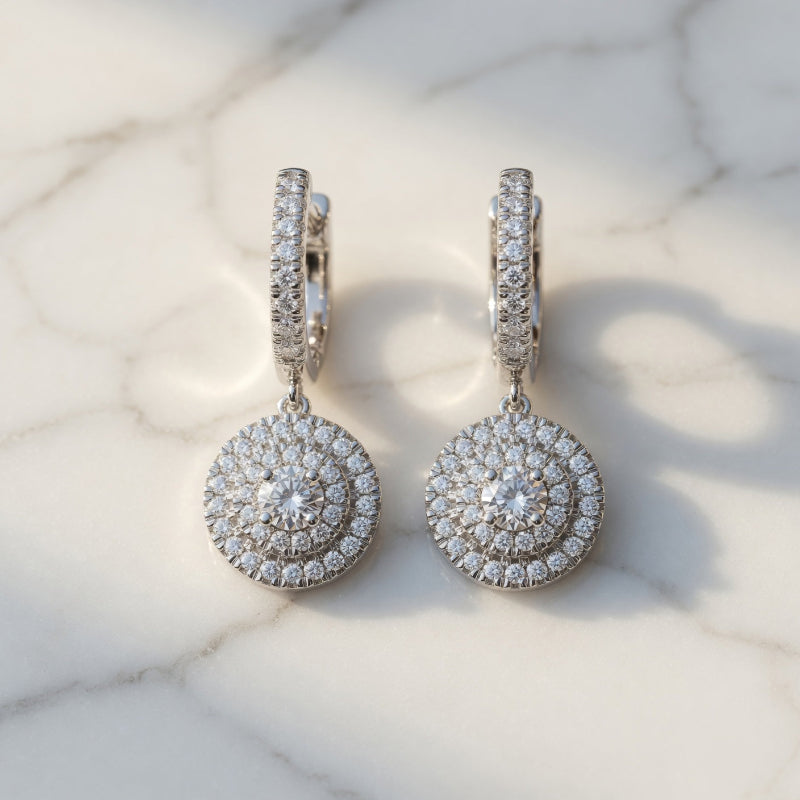 Boucles d’Oreilles Éternité Zirconium - Bijou Femme Mariage Brillant