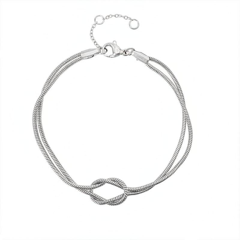 Bracelet Couple Matching Nœud – Bijoux Assortis Doré & Argenté