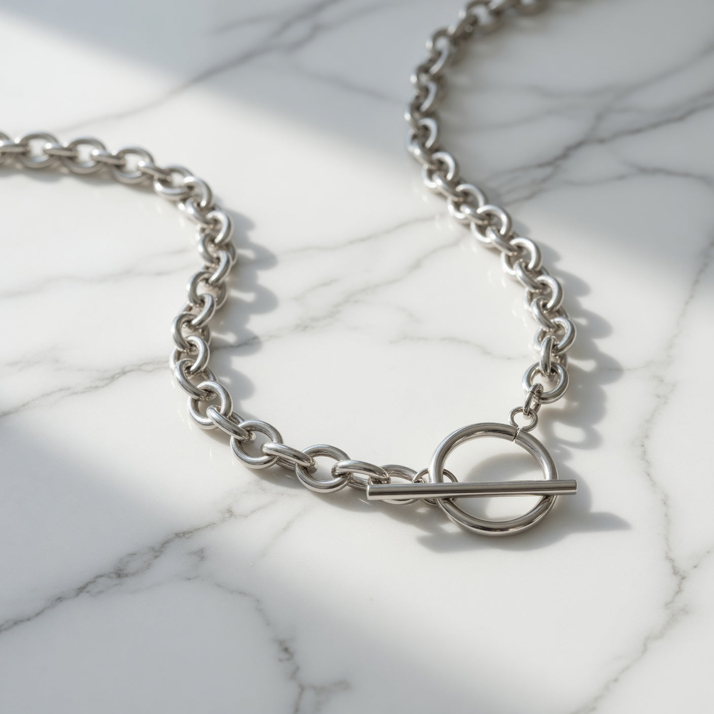 Collier Lien Précieux ARGENTEA – Chaîne Chunky Dorée ou Argentée