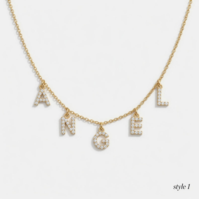 Collier personnalisé avec initiales pour femme - Pendentif lettre