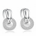 Créoles pendantes femme argent 925 zircon AAA rond