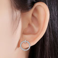 Puces d’oreilles femme argent 925 rond zircon rock