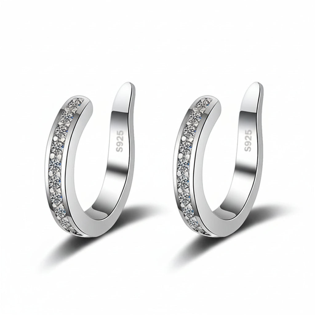 Ear cuff femme argent 925 forme C zircon sans perçage