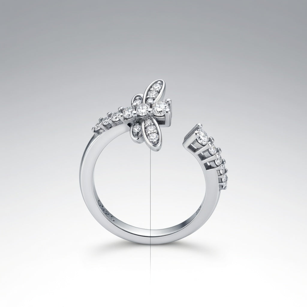 Bague Libellule Ouverte 925 Argentée