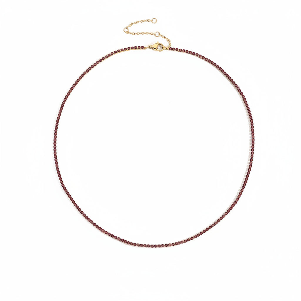 Collier Cristal Doré en Acier Inoxydable | Argentéa