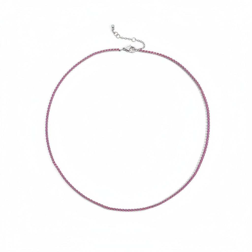 Collier Cristal Doré en Acier Inoxydable | Argentéa