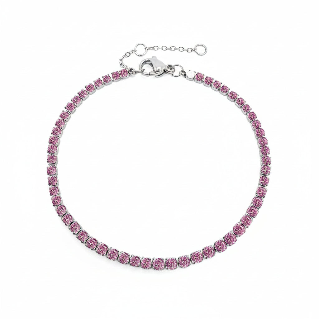 Bracelet Doré en Acier Inoxydable avec Zircone Coloré | Argentéa