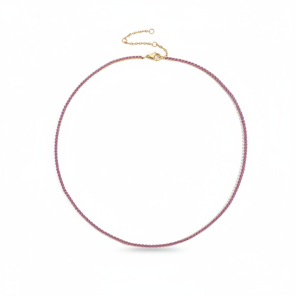 Collier Cristal Doré en Acier Inoxydable | Argentéa