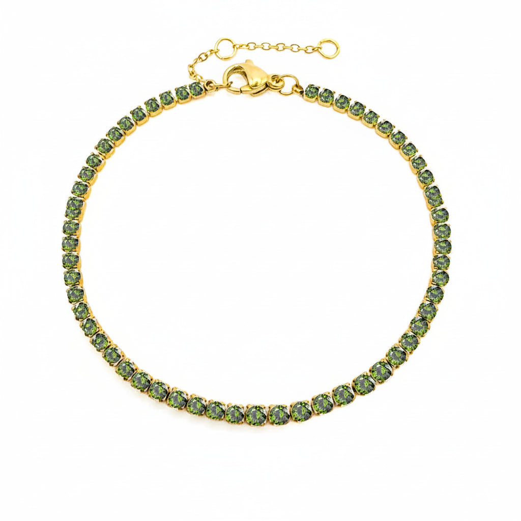 Bracelet Doré en Acier Inoxydable avec Zircone Coloré | Argentéa