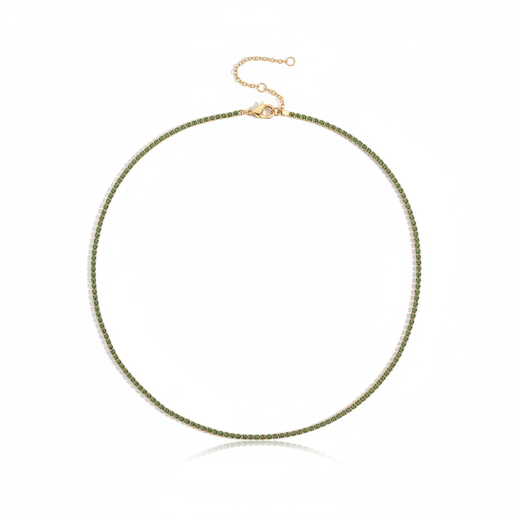 Collier Cristal Doré en Acier Inoxydable | Argentéa