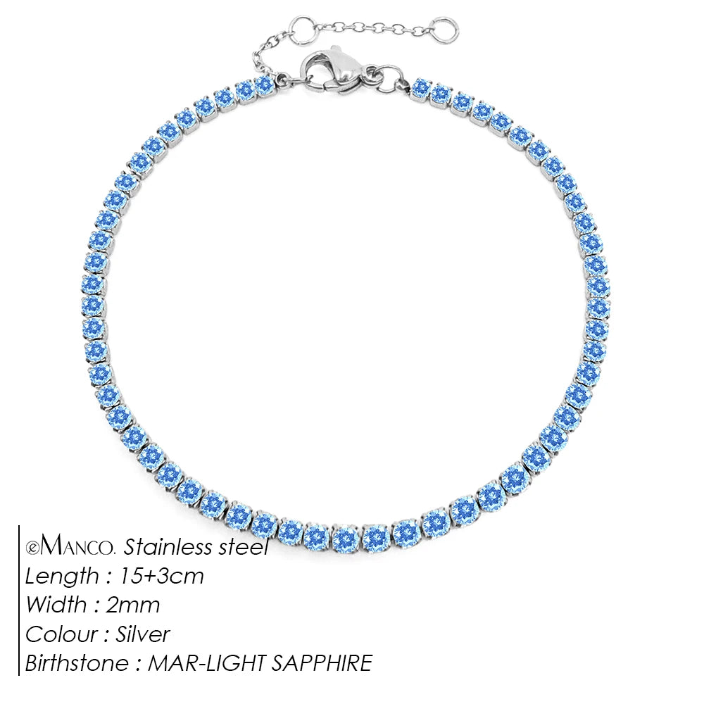 Bracelet Doré en Acier Inoxydable avec Zircone Coloré | Argentéa