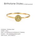 Bague Pierre de Naissance en Zircone Dorée en Acier Inoxydable | Bijou Personnalisé Femme | Argentéa