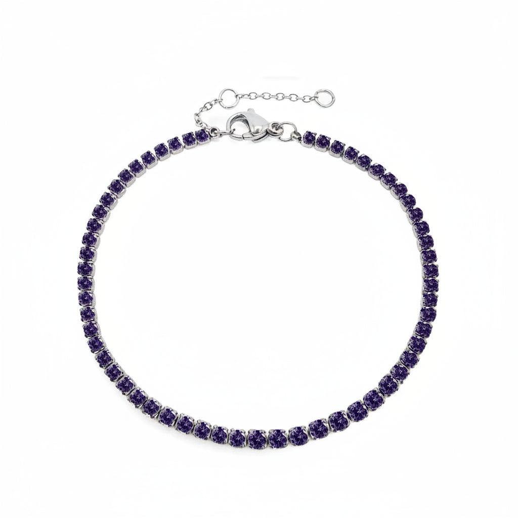 Bracelet Doré en Acier Inoxydable avec Zircone Coloré | Argentéa