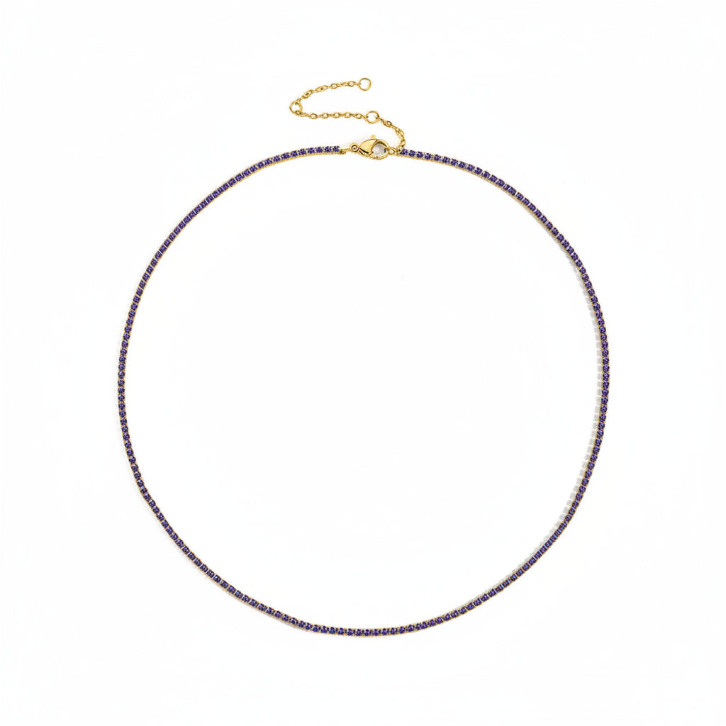 Collier Cristal Doré en Acier Inoxydable | Argentéa