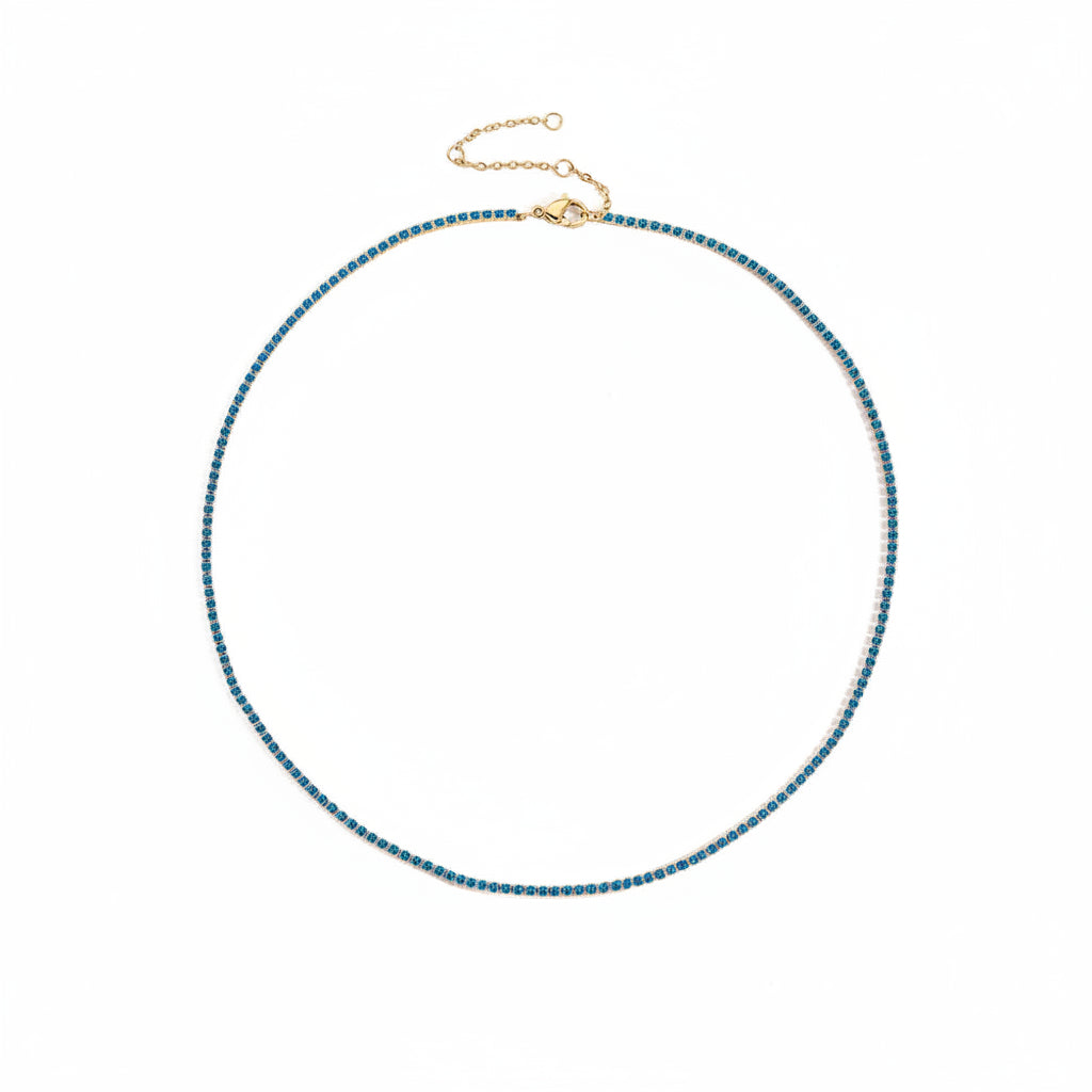 Collier Cristal Doré en Acier Inoxydable | Argentéa
