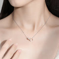 Collier femme argent 925 double cercle pendentif rose gold