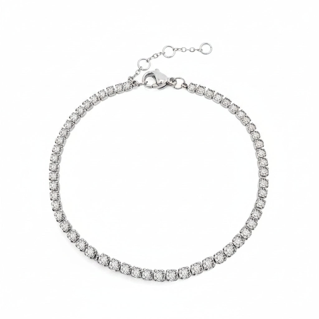 Bracelet Doré en Acier Inoxydable avec Zircone Coloré | Argentéa