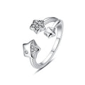 Bague Ouverte Trois Étoiles Argent 925