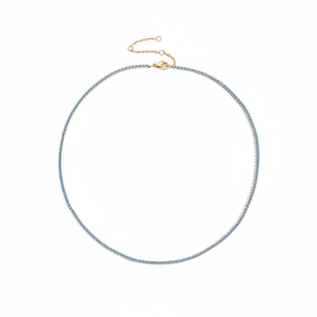 Collier Cristal Doré en Acier Inoxydable | Argentéa