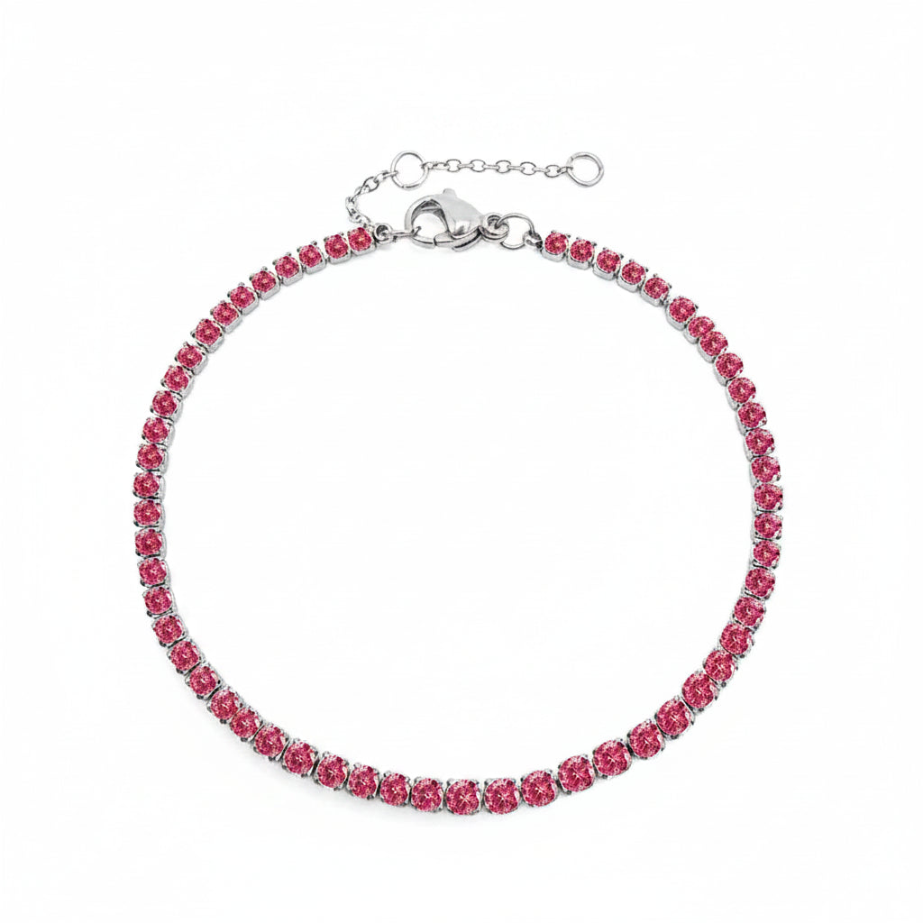 Bracelet Doré en Acier Inoxydable avec Zircone Coloré | Argentéa