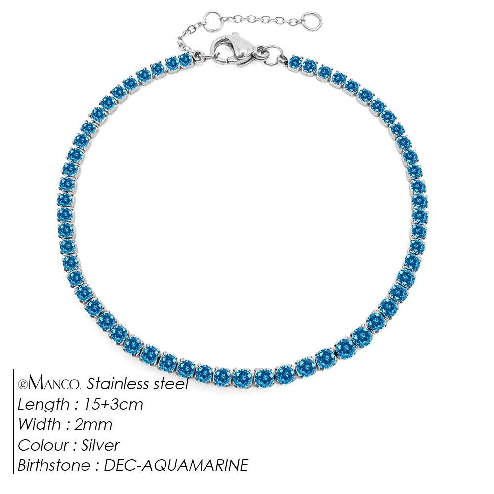 Bracelet Doré en Acier Inoxydable avec Zircone Coloré | Argentéa