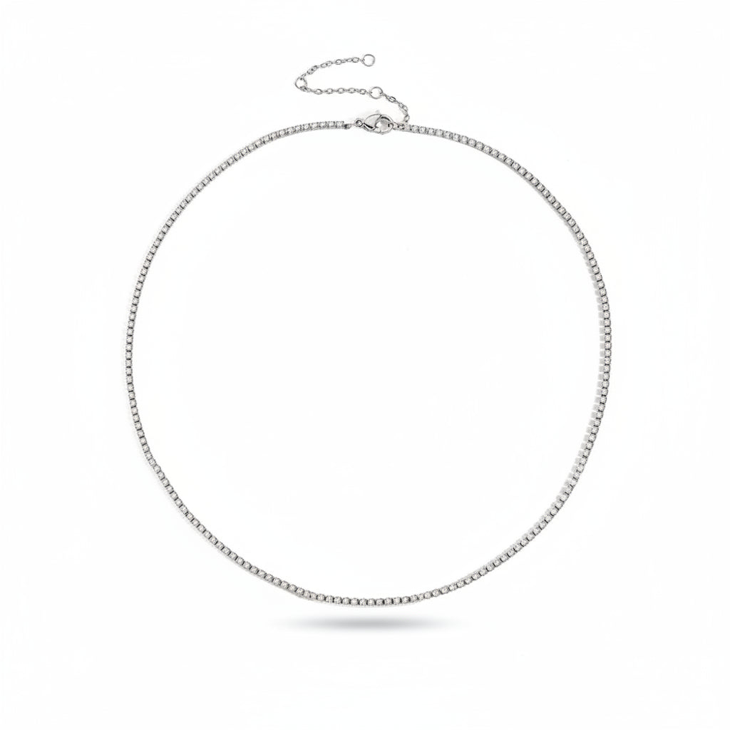 Collier Cristal Doré en Acier Inoxydable | Argentéa