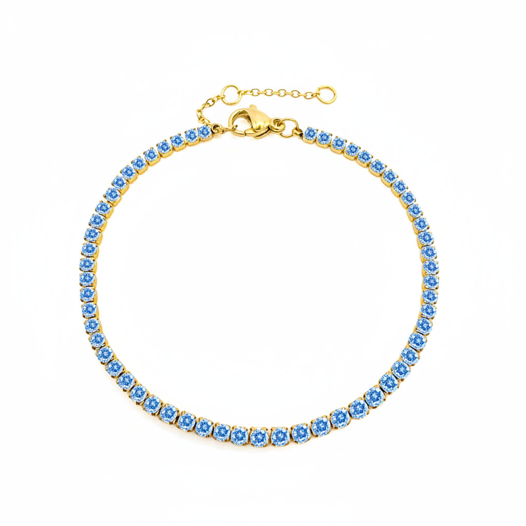 Bracelet Doré en Acier Inoxydable avec Zircone Coloré | Argentéa