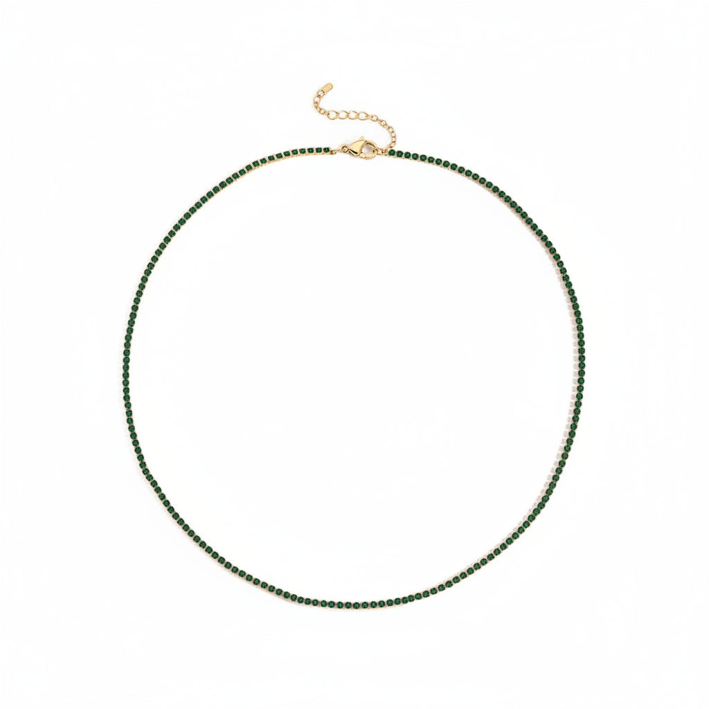 Collier Cristal Doré en Acier Inoxydable | Argentéa