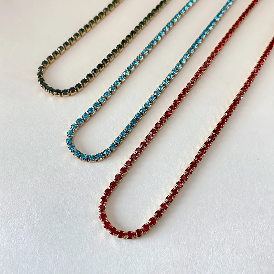 Collier Cristal Doré en Acier Inoxydable | Argentéa