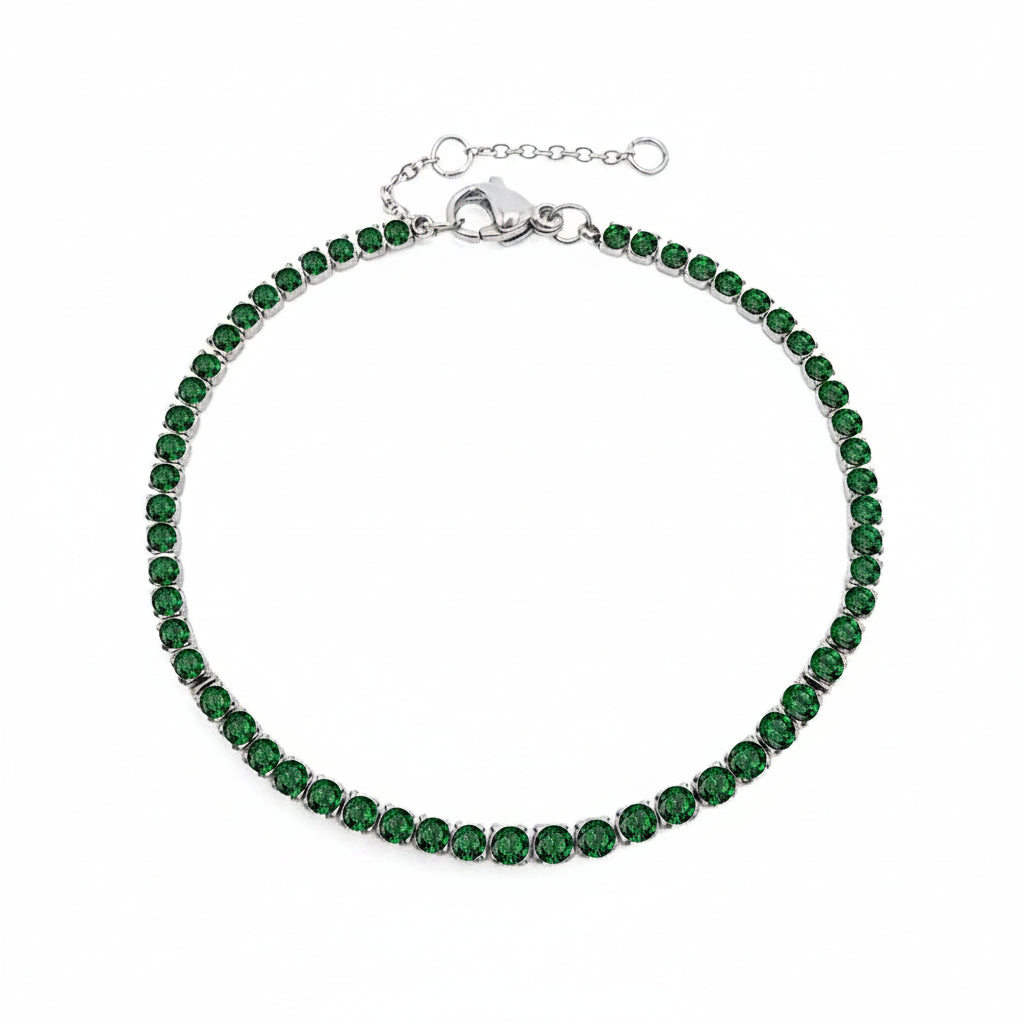 Bracelet Doré en Acier Inoxydable avec Zircone Coloré | Argentéa