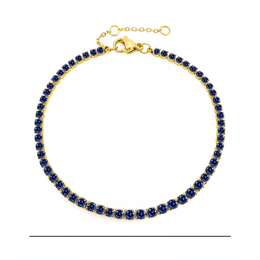 Bracelet Doré en Acier Inoxydable avec Zircone Coloré | Argentéa