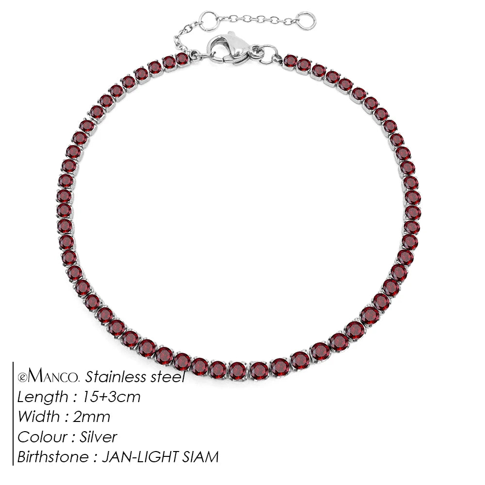 Bracelet Doré en Acier Inoxydable avec Zircone Coloré | Argentéa