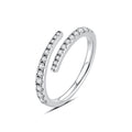 Bague Ouverte Pavée Argentée