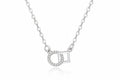 Collier femme argent 925 pendentif rond et carré géométrique