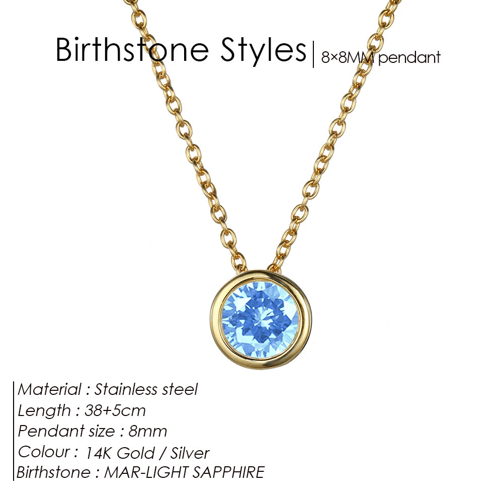 Collier Pierre de Naissance Doré en Acier Inoxydable | Argentéa